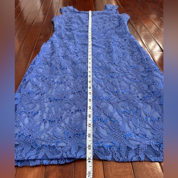 Scarlett Periwinkle Blue Lace Sleeveless Dress with Sequins Size 6 - Picture 7 of 13